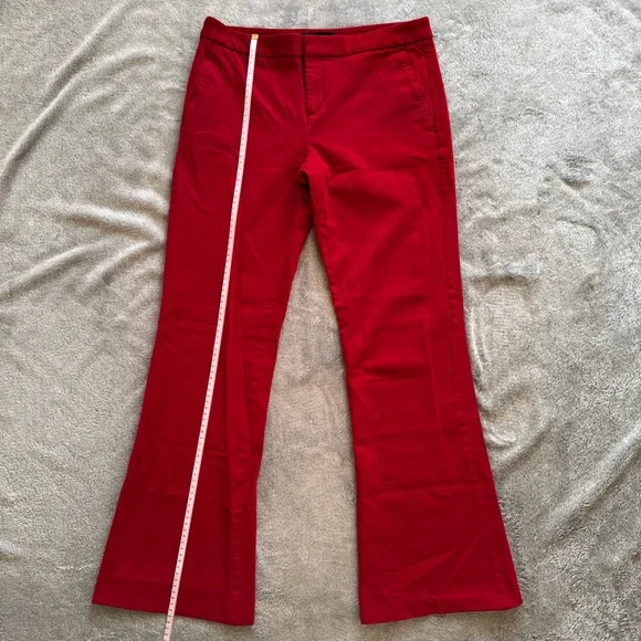 Banana Republic Red Flare Trousers Pants - Cotton Mix - Size 8 - Picture 5 of 13